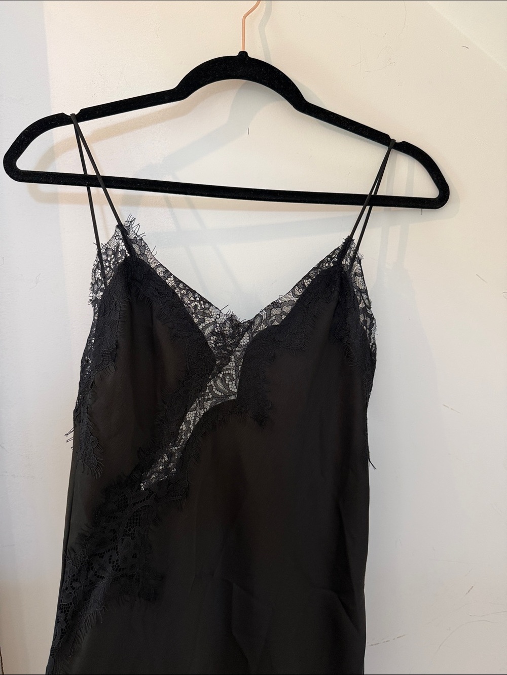 Zara Black Lace Asymmetric Slip Dress - Picture 2 of 4